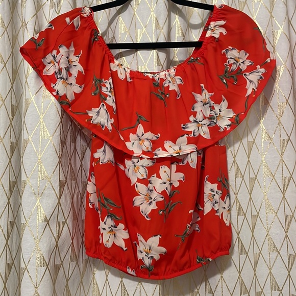 Tropical off the shoulder top - Picture 2 of 3